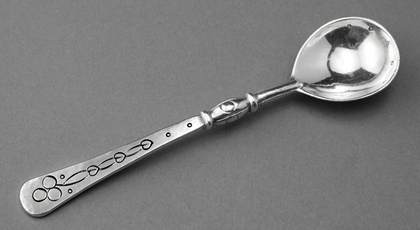 Rare Liberty & Co Arts and Crafts Silver Spoon - Bernard Cuzner, Artists' Spoons, Simon Moore